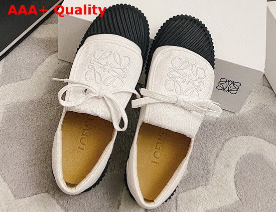 Loewe Anagram Flap Sneaker in Soft White Canvas Replica