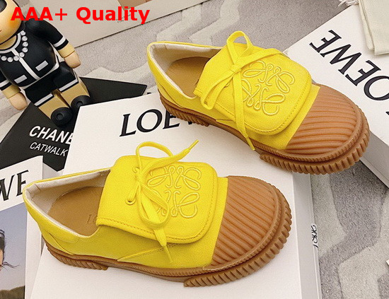 Loewe Anagram Flap Sneaker in Yellow Canvas Replica