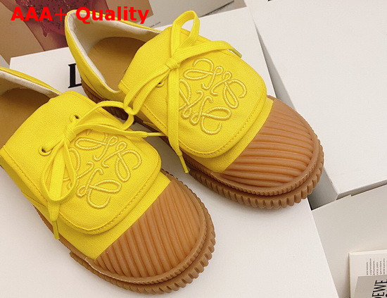 Loewe Anagram Flap Sneaker in Yellow Canvas Replica