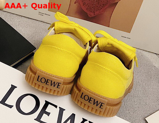 Loewe Anagram Flap Sneaker in Yellow Canvas Replica