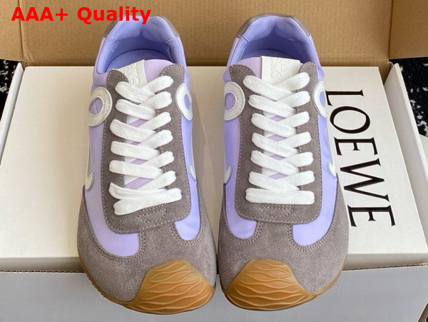 Loewe Ballet Runner 20 in Nylon and Calfskin Lilac White and Grey Replica