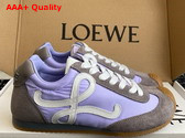Loewe Ballet Runner 20 in Nylon and Calfskin Lilac White and Grey Replica