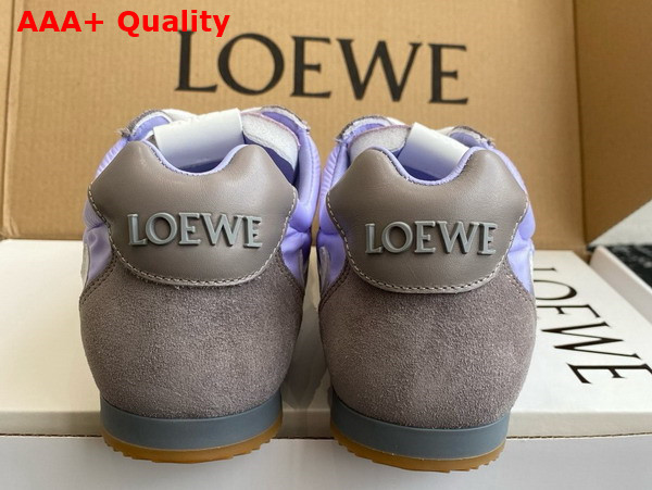 Loewe Ballet Runner 20 in Nylon and Calfskin Lilac White and Grey Replica
