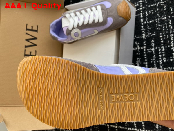 Loewe Ballet Runner 20 in Nylon and Calfskin Lilac White and Grey Replica