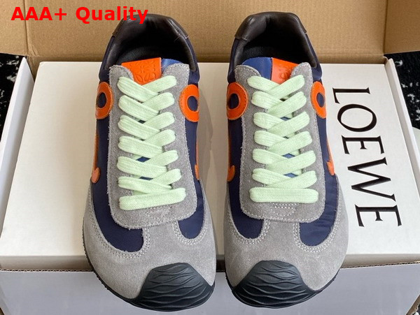 Loewe Ballet Runner 20 in Nylon and Calfskin Navy Orange and Turquoise Replica