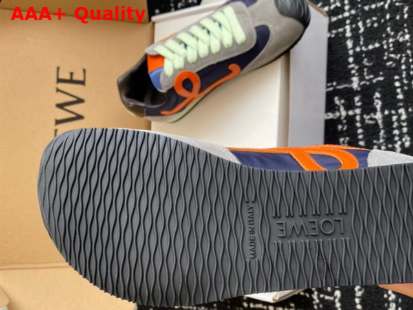 Loewe Ballet Runner 20 in Nylon and Calfskin Navy Orange and Turquoise Replica
