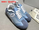 Loewe Ballet Runner Blue and White Calfskin and Suede Leather Replica