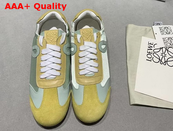 Loewe Ballet Runner Light Green and Yellow Nylon and Leather Replica