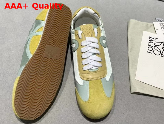 Loewe Ballet Runner Light Green and Yellow Nylon and Leather Replica