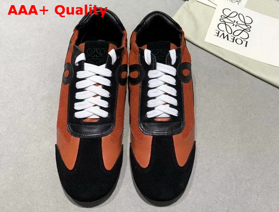 Loewe Ballet Runner Orange and Black Suede and Calfskin Replica