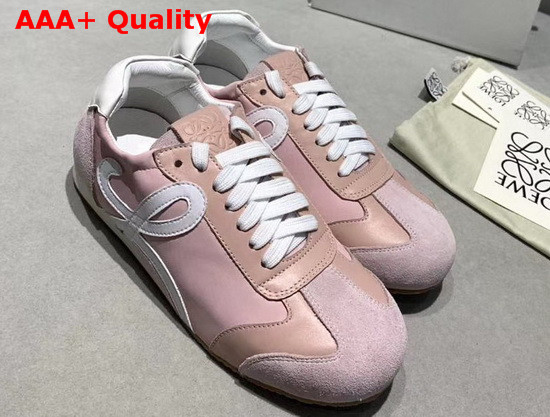 Loewe Ballet Runner Pink and White Leather Replica