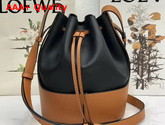 Loewe Balloon Small Bag in Black Tan Nappa Calf Leather Replica