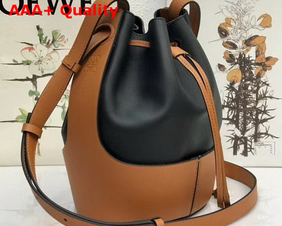 Loewe Balloon Small Bag in Black Tan Nappa Calf Leather Replica