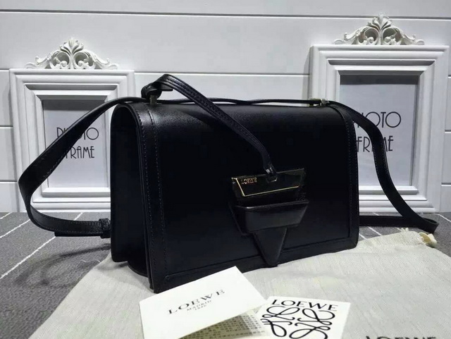 Loewe Barcelona Shoulder Bag Black Calf Leather for Sale