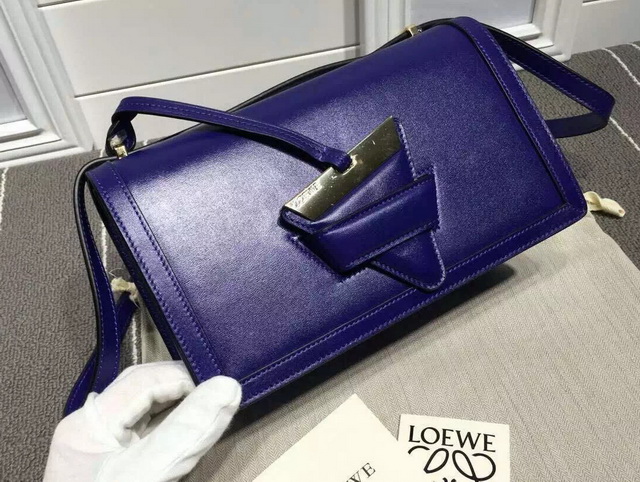 Loewe Barcelona Structured Bag Blue Calf Leather for Sale