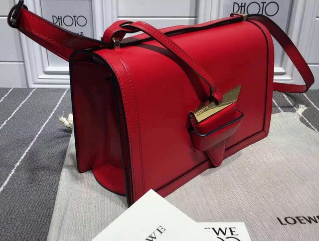 Loewe Barcelona Structured Bag Red Calf Leather for Sale