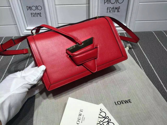 Loewe Barcelona Structured Bag Red Calf Leather for Sale