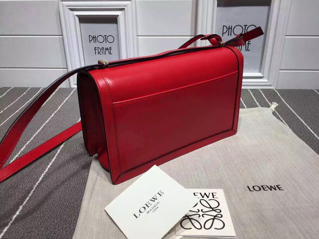 Loewe Barcelona Structured Bag Red Calf Leather for Sale