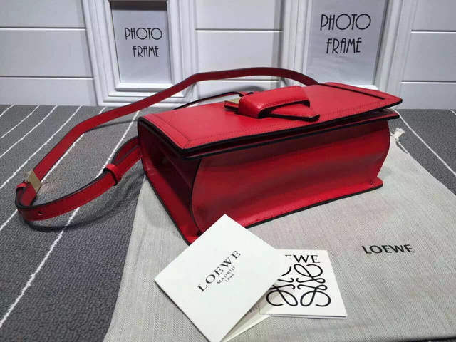 Loewe Barcelona Structured Bag Red Calf Leather for Sale