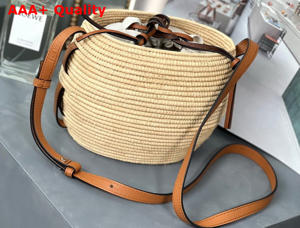 Loewe Beehive Basket bag in Raffia and Calfskin Natural Tan Replica