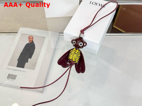 Loewe Blombee Charm in Calfskin and Acetate Yellow Replica