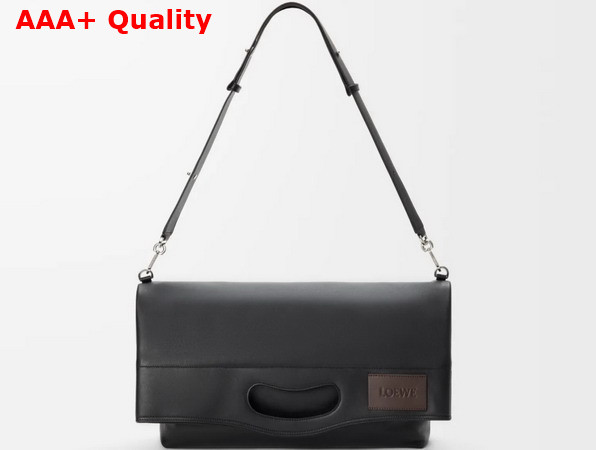 Loewe Bob Folded Tote in Black Shiny Supple Calfskin Replica
