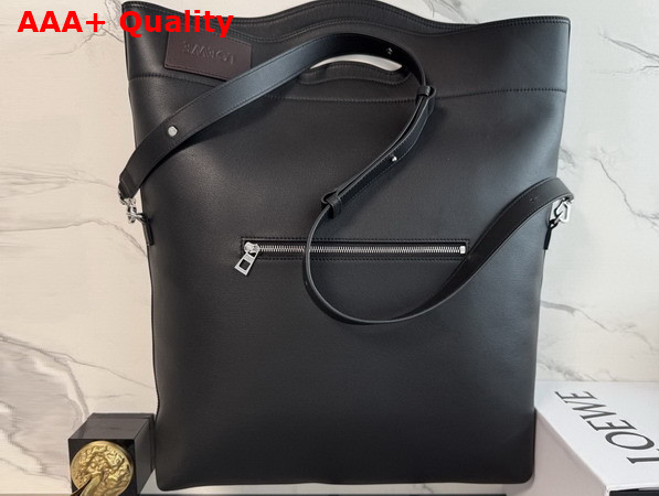 Loewe Bob Folded Tote in Black Shiny Supple Calfskin Replica