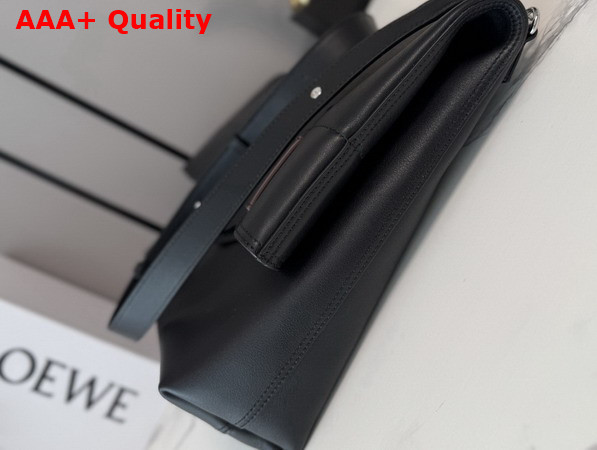 Loewe Bob Folded Tote in Black Shiny Supple Calfskin Replica