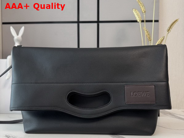 Loewe Bob Folded Tote in Black Shiny Supple Calfskin Replica