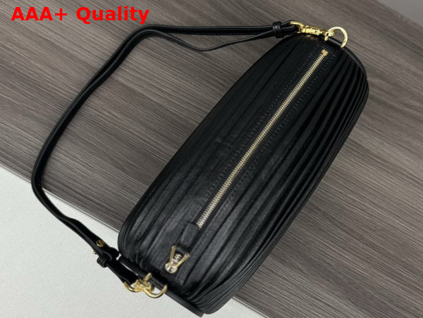 Loewe Bracelet Pouch in Pleated Nappa Lambskin Black Replica