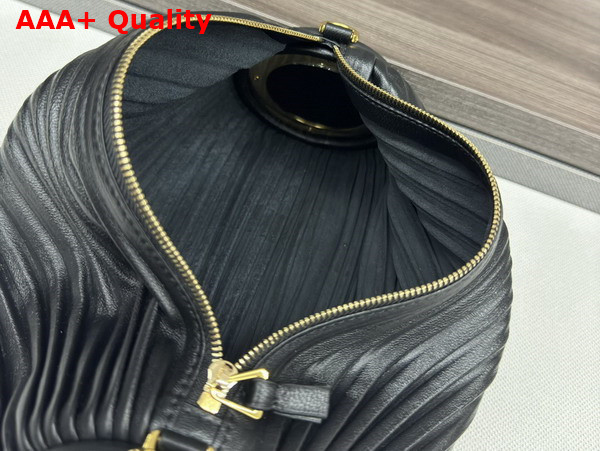 Loewe Bracelet Pouch in Pleated Nappa Lambskin Black Replica