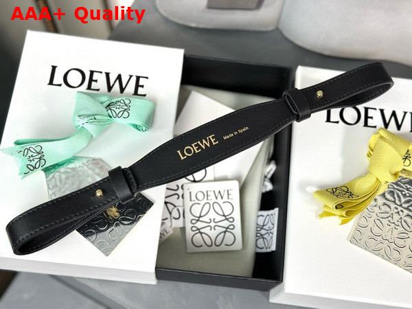 Loewe Branded Short Strap in Black Classic Calfskin Replica