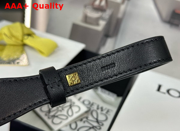 Loewe Branded Short Strap in Black Classic Calfskin Replica