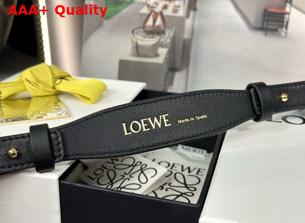 Loewe Branded Short Strap in Black Classic Calfskin Replica