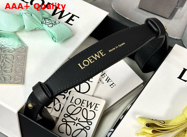 Loewe Branded Short Strap in Black Classic Calfskin Replica