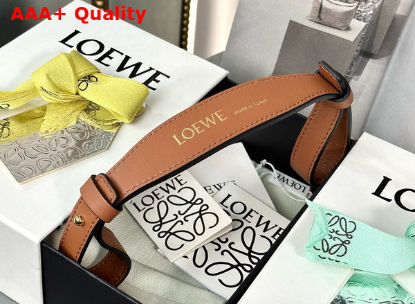 Loewe Branded Short Strap in Tan Classic Calfskin Replica