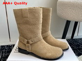 Loewe Campo Biker Boot in Oat Milk Brushed Suede Replica