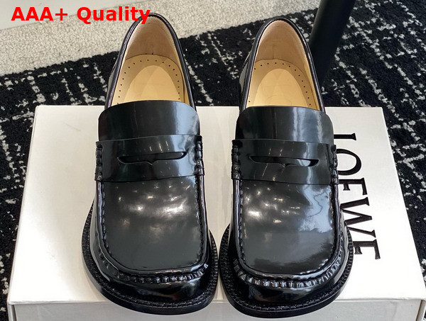 Loewe Campo Loafer in Black Calfskin Replica