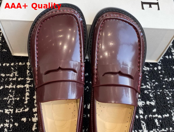 Loewe Campo Loafer in Burgundy Brushed Calfskin Replica