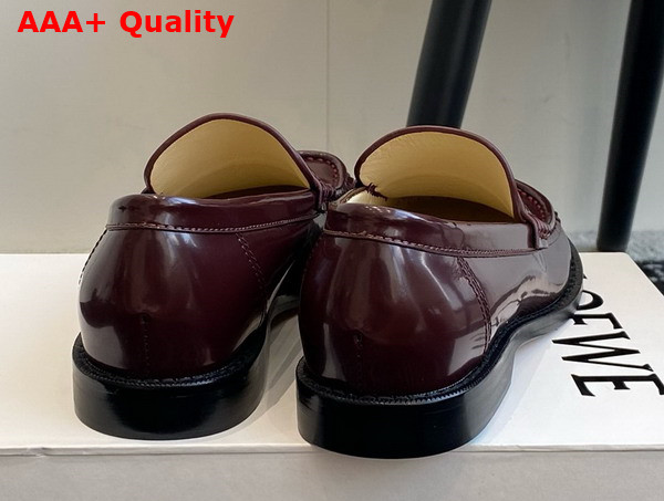 Loewe Campo Loafer in Burgundy Brushed Calfskin Replica