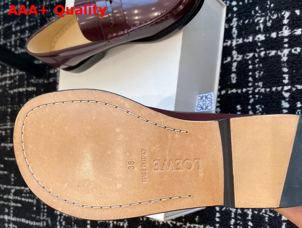 Loewe Campo Loafer in Burgundy Brushed Calfskin Replica