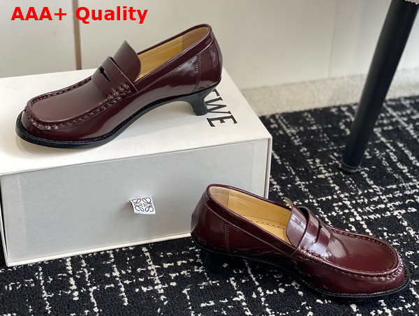 Loewe Campo Loafer in Burgundy Calfskin Replica
