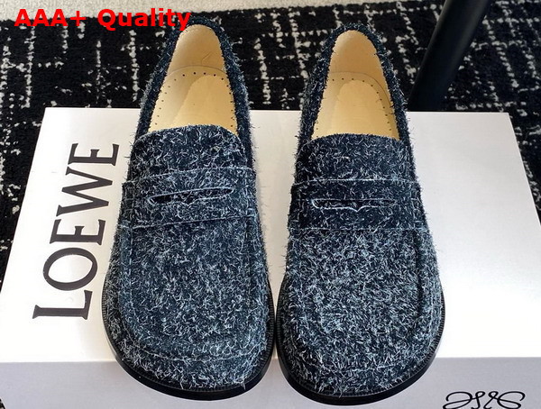 Loewe Campo Loafer in Charcoal Brushed Suede Replica
