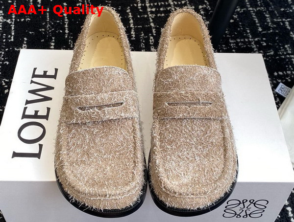 Loewe Campo Loafer in Khaki Green Brushed Suede Replica