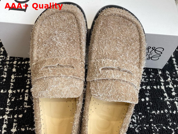 Loewe Campo Loafer in Khaki Green Brushed Suede Replica