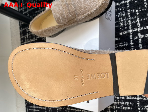 Loewe Campo Loafer in Khaki Green Brushed Suede Replica