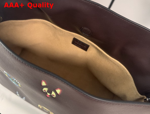 Loewe Cats Medium Flamenco Clutch in Chocolate Nappa Calfskin Replica