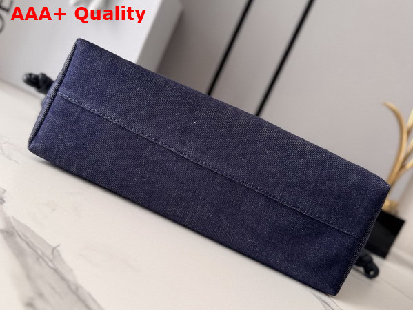 Loewe Cats Medium Flamenco Clutch in Embroidered Denim Blue Replica