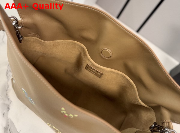 Loewe Cats Medium Flamenco Clutch in Mocha Nappa Calfskin Replica