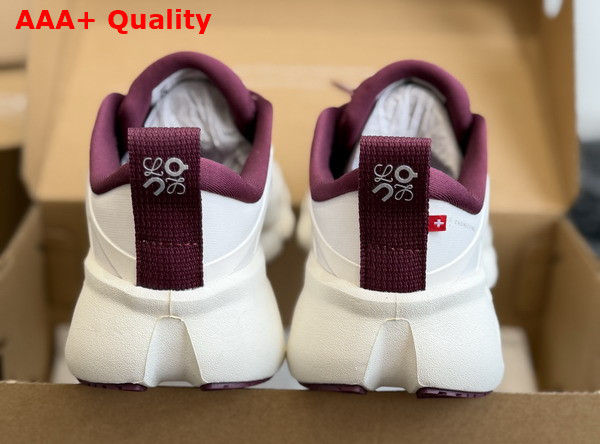 Loewe Cloudsolo Sneaker in Burgundy and Eggshell Recycled Polyester Replica